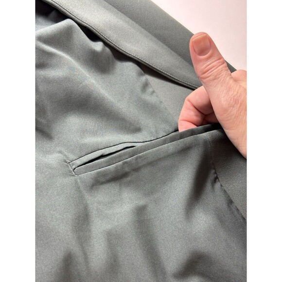 Athleta Endless Prima Twill Blazer Jacket Dark Sage Green 18 Wrap Front Tie - Picture 4 of 12